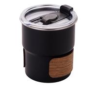 Wzxksoac para Acampar Antiescaldado Al Aire Libre de Agua de Acero Inoxidable 304 de Café Portátil de Alta Temperatura Negro