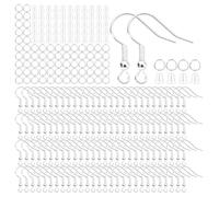 Wzxksoac para Aretes HipoalergéNicos, Alambres para Aretes, Kit de 600 Piezas para Hacer Aretes con Cierres y Anillas de Salto, A