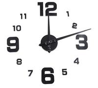 Wzxksoac Pegatinas de Diseno Moderno de Reloj de Pared Reloj Especial Grande DIY Reloj de Pared 3D de Cuarzo de Mirror para Sala de Estar de acrilico Decoracion del hogar Negro