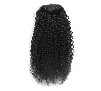 Wzxksoac Peluca de Cabello Rizos Naturales Extensiones de Cabello con Clip Juegos de Cabeza Rizos de Cabello Afro Paquetes con Clip Negro Natural 10 Pulgadas
