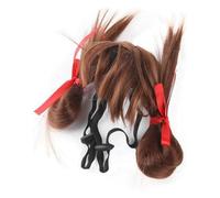 Wzxksoac Peluca para Perro, Disfraz para Mascota, Disfraz para, Accesorios Sintéticos, Tocado para, Adecuado para la Decoración Navideña de Nochebuena