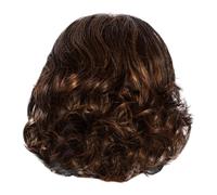 Wzxksoac Pelucas Fibradas de Pelo Corto y Rizado con Flequillo en Ángulo para Mujer Afro Marrón