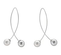 Wzxksoac Pendientes De Perlas Imitacion Joyeria Exquisita Pendientes Largos Para Mujer Plata