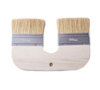 Wzxksoac Pincel de Cerdas Naturales para Encalar - Pincel Doble en Forma de U de 10 cm de para Encalar de Ladrillo e Interiores