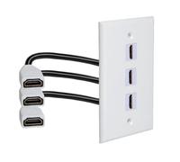 Wzxksoac Placa de Pared 3D 4K 60 Hz de 3 Puertos, Adaptador 2.0 Hembra A Hembra para Cine en Casa y DVD.