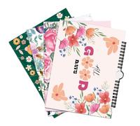 Wzxksoac Planificador de Calendario de Flores Planificador Mensual Floral Años Calendario de Portada Vintage Horario Semanal Cuaderno de Clase de Estudiante