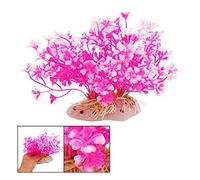 Wzxksoac Planta Acuatica Enana de Plastico para Acuario - Rosa Oscuro y