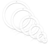 Wzxksoac Plantilla AcríLica Circular para Acolchado de 6 Piezas, Regla Circular de 1/2/3/4/5/6 Pulgadas, Juego de Reglas de Costura Transparentes para Acolchado.