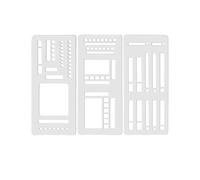 Wzxksoac Plantillas de Registro Flexibles Hechas A Mano de 3 Piezas, Juego de Plantillas de Planificador para Diarios de Cuadrícula de Puntos, Plantillas de Dibujo y Listas Verificación B