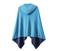 Wzxksoac Poncho de Playa Refrescante con Capucha, Toalla Absorbente, Capa para Nadar, Yoga, Acampar, Hacer Ejercicio, Color Azul