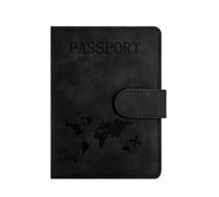 Wzxksoac Porta Pasaportes, Tarjetero con Bloqueo RFID, Tarjetero de Piel Sintética para Viajes con Hebilla Magnética.
