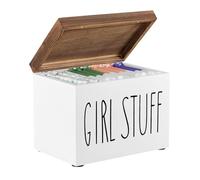 Wzxksoac Porta Tampones para BañO, Organizador de Productos Femeninos, Estuche para Toallas Sanitarias con Tapa Abatible, Almacenamiento de Tampones Week