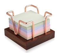Wzxksoac Portanotas de Madera, 7,6 X 7,6 Cm, Autoadhesivo, para Escritorio, Dispensador de Blocs de Notas para la Escuela y la Oficina.