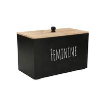 Wzxksoac PortapañOs para BañO, Caja de Madera Femenina, Organizador de Productos para Mujer, DecoracióN RúStica Negra