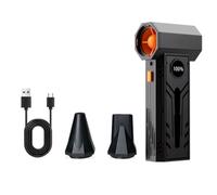 Wzxksoac Potente Soplador de Aire Eléctrico con 2 X Boquillas, Ventilador Turbo con Ajuste de Velocidad y Herramienta de Limpieza para Teclado de Coche con Iluminación LED.