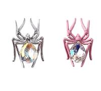 Wzxksoac Producto Terminado Adornos de Araña Decoración de Manicura con Tachuelas de Aleación Retro Plata y Rosa