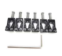 Wzxksoac Puente de Calabaza para Guitarra Eléctrica de 10,8 mm, Puente de Latón, Puente Vibrato, Puente para Guitarra de 6 Cuerdas, Color Negro