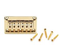 Wzxksoac Puente de Guitarra de 6 Cuerdas con Silletas Fijas y Cordal de Carga Superior, Pieza para Guitarra Eléctrica, Dorado