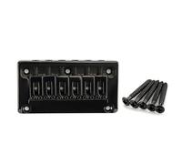 Wzxksoac Puente de Guitarra de 6 Cuerdas con Silletas Fijas y Cordal de Carga Superior, Pieza para Guitarra Eléctrica, Color Negro.