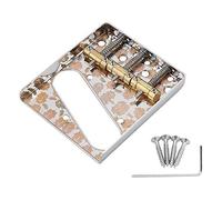 Wzxksoac Puente de Guitarra Puente de Medalla Placa 3 Sillín Puente de Guitarra Eléctrica de 6 Cuerdas para Guitarra Estilo