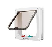 Wzxksoac Puerta Abatible para Perros y Gatos con Cerradura Seguridad 4 Vías, Puerta Abatible para Perros, Gatos, Gatitos, Puerta Plástico ABS para Mascotas Pequeñas, Perros y Gatos, XL