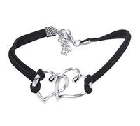 Wzxksoac Pulsera Hecha De Mano en Forma De Corazón del Amor Joyería del con Cordón Tejido