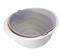 Wzxksoac Recipiente de Doble Cesta de Drenaje, Colador de Cocina de Lavado Fideos Verduras Fruta Canasta de Almacenamiento para la Limpieza de Frutas y Verduras