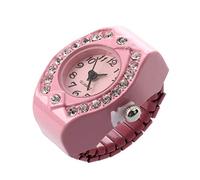Wzxksoac Reloj de Anillo de Color Rosado de aleacion de Cuarzo de Bolso de Dedo de Diamante Dial