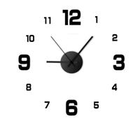 Wzxksoac Reloj de Pared Moderno Sin, con Números 3D Grandes, Ideal para Decorar el Hogar y la Oficina, Color Negro.