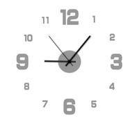 Wzxksoac Reloj de Pared Moderno Sin, con Números 3D Grandes, Ideal para Decorar el Hogar y la Oficina. Decoración Artística Plateada.