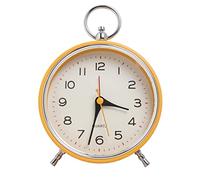 Wzxksoac Reloj Despertador AnalóGico Sin Tictac con FuncióN de RepeticióN Reloj Despertador Retro Redondo, para Dormitorio Sala de Estar para NiñOs Naranja