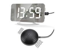 Wzxksoac Reloj Despertador con VibracióN LED Multifuncional Carga USB Dual Silencio Luminoso Junto una la Cama para Personas Sordas y con Problemas de AudicióN Snooze