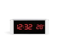 Wzxksoac Reloj Despertador LED, TermóMetro, Reloj De Pared Digital con Segundos para Personas Mayores, Adultos con SueñO Profundo, Palabras En Rojo