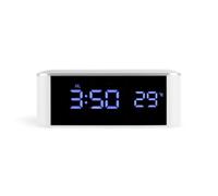 Wzxksoac Reloj Despertador LED, TermóMetro, Reloj De Pared Digital con Segundos para Personas Mayores, Adultos con SueñO Profundo, Palabras Azules