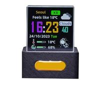 Wzxksoac Reloj Inteligente Holográfico con Pantalla de Fotos en Forma de Cubo de Cristal, WiFi, Meteorológico, USB y Álbum de Animaciones GIF.