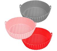 Wzxksoac Revestimiento de Silicona para Freidora de Aire, Cestas de Silicona para Ollas de Freidora de Aire, Accesorios Reutilizables para Freidora de Aire Papel Pergamino para Hornear