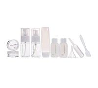Wzxksoac Set de Botella CosméTica de Viaje PortáTil 10 en 1 con Estuche NóRdico Combinado de Subbotella VacíA para Champú Acondicionador Crema de LocióN