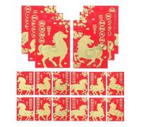 Wzxksoac Sobres de Dinero de la Suerte del Año del Caballo Vietnamita, Sobres de Dinero Chinos de Bolsillo Rojos