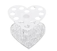 Wzxksoac Soporte de ExhibicióN de la Pluma de UñAs Soporte de CosméTicos de Maquillaje Pantalla de Esmalte de UñAs Pluma de InsercióN de CorazóN Herramienta de UñAs AcríLicas Plata