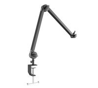 Wzxksoac Soporte de Micrófono Plegable en Forma de Tijera con Canal para la Gestión de Cables y Brazo de Micrófono para Montaje en Escritorio.