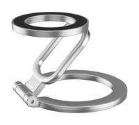 Wzxksoac Soporte Plegable para Teléfono de Doble Cara con Rotación de 360°, Imán Potente y Agarre para los Dedos, Plateado.