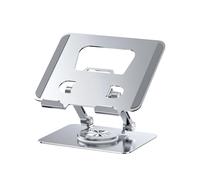 Wzxksoac Soporte Universal para Computadora PortáTil con Base Giratoria de 360°, Ajustable MultiáNgulo, EstanteríA de Lectura Plegable Plateada