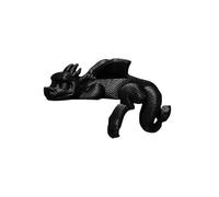 Wzxksoac Sujetalibros de Dragón, Decoración de Estantería con Dragón Durmiente, Impresión 3D, Figura Vintage de Dragón Durmiente, Color Negro.