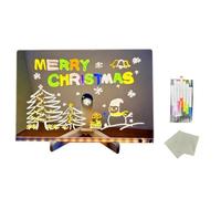 Wzxksoac Tablero de Notas LED con Colores, Tablero de Dibujo LED Brillante 2025 para Niños, Tablero de Notas LED con Soporte y 7 Marcadores de Colores L