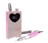 Wzxksoac Taladro Eléctrico para Uñas con de Uñas Recargable con Diamantes de Imitación, 35 000 RPM, Pulidor de Pedicura Inalámbrico con Forma de Corazón, ENCHUFE UE