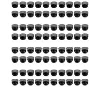 Wzxksoac Tapas Ciegas Tapa de Inserción de Tubo Redondo 19 mm Diámetro 80 Piezas Negro