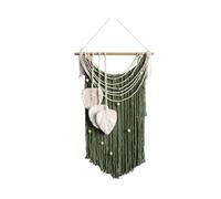 Wzxksoac Tapiz de Decoración de Pared de Estilo Bohemio Hecho A Mano Tapiz de Borlas de Seda Hilada con Núcleo de Hoja Verde