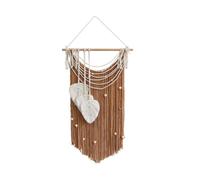 Wzxksoac Tapiz de Decoración de Pared de Estilo Bohemio, Tapiz con Borlas de Hojas, Elegante, Tejido A Mano, Bohemio, Marrón