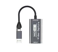 Wzxksoac Tarjeta de Captura de Video USB/USB C con Convertidor de Audio y Video HD 4K A USB 3.0 Tipo C para Computadora, Laptop, Teléfono Inteligente y Monitorización.