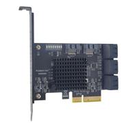 Wzxksoac Tarjeta de Expansión PCI-e de 8 Puertos, Controlador Adaptador PCIE X4 A SATA3.0 de 6 Gbps para HDD y SSD.